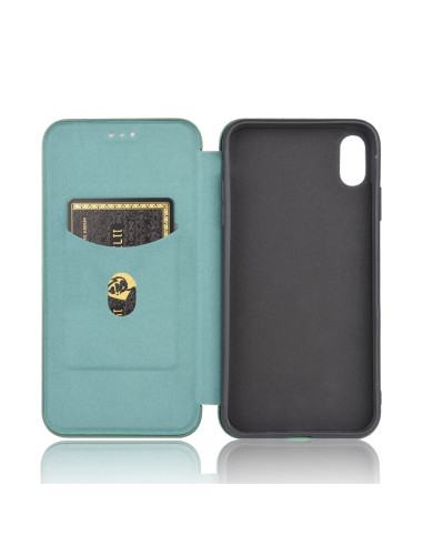 iPhone X/XS Flipfodral Kortfack CarbonDreams Grön