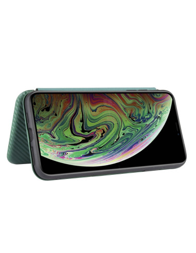 iPhone X/XS Flipfodral Kortfack CarbonDreams Grön