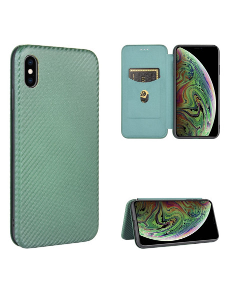 iPhone XS Max Flipfodral Kortfack CarbonDreams Grön