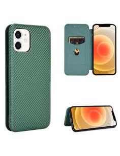 iPhone 12/12 Pro Flipfodral Kortfack CarbonDreams Grön