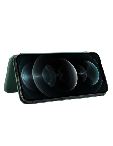 iPhone 12 Pro Max Flipfodral Kortfack CarbonDreams Grön