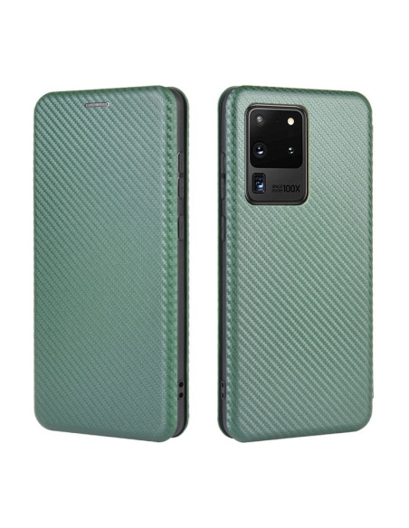 Samsung S20 Ultra Flipfodral Kortfack CarbonDreams Grön