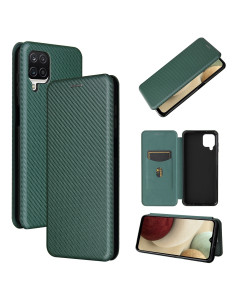 Samsung A12 Flipfodral Kortfack CarbonDreams Grön