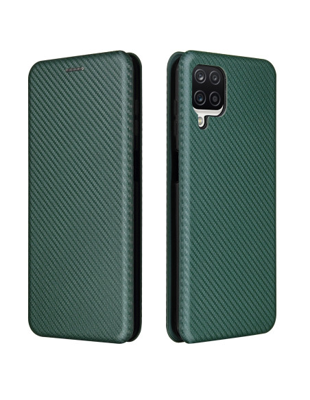 Samsung A12 Flipfodral Kortfack CarbonDreams Grön