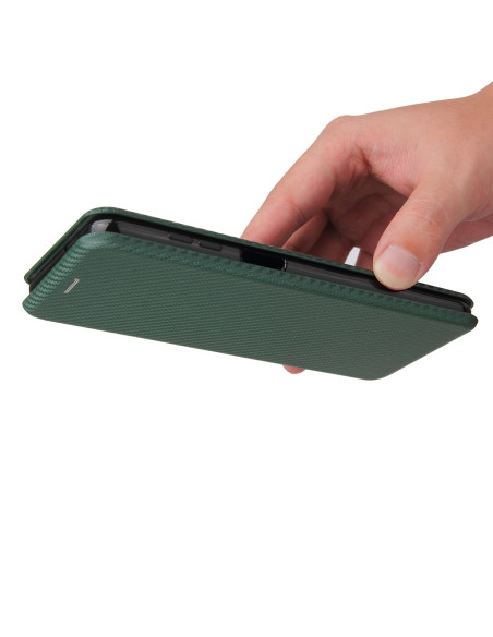 Samsung A12 Flipfodral Kortfack CarbonDreams Grön
