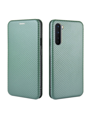 OnePlus Nord Flipfodral Kortfack CarbonDreams Grön