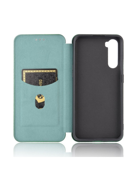 OnePlus Nord Flipfodral Kortfack CarbonDreams Grön