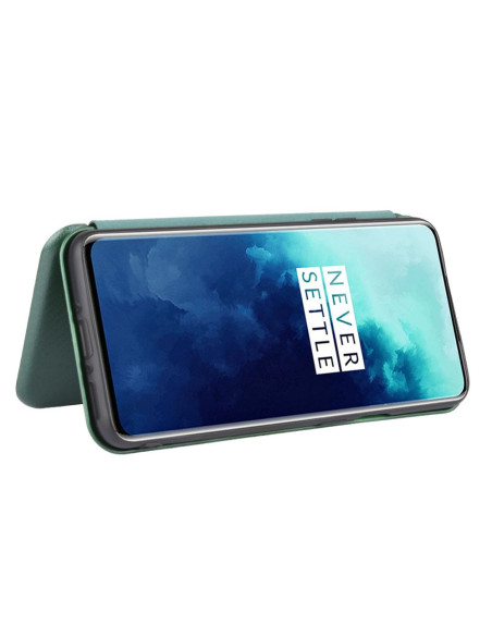 OnePlus 7T Pro Flipfodral Kortfack CarbonDreams Grön