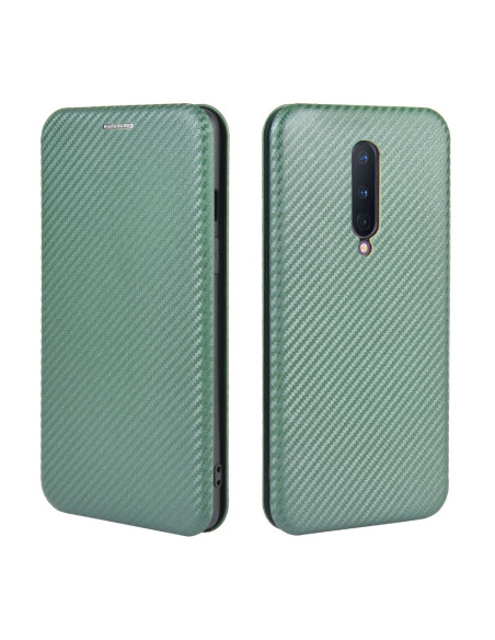 OnePlus 8 Flipfodral Kortfack CarbonDreams Grön