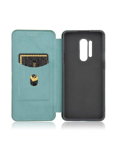 OnePlus 8 Pro Flipfodral Kortfack CarbonDreams Grön