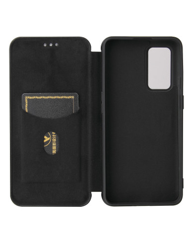 Insidan av OnePlus 9 flipfodral med kortfack och mjukt material