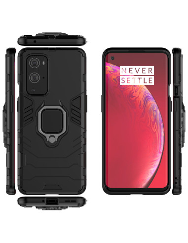 OnePlus 9 Pro skal med ringhållare, visat framifrån med telefonens skärm synlig