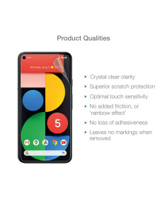 3-PACK Google Pixel 5 Premium Skärmskydd CrystalClear 2