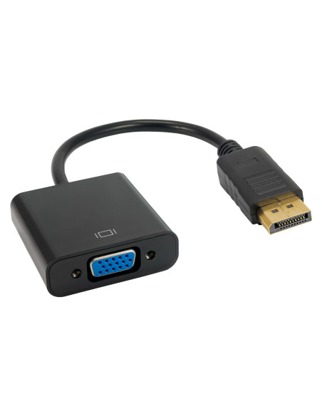 Adapter med DisplayPort-kontakt och VGA-utgång, svart design