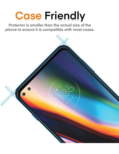 Motorola Moto G100 härdat glas med fokus på kompatibilitet med mobilfodral