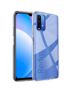 Genomskinligt TPU-skal för Xiaomi Redmi 9T, sett från sidan med telefonen monterad