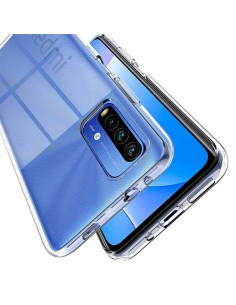Genomskinligt TPU-skal för Xiaomi Redmi 9T, sett från sidan med telefonen monterad 2