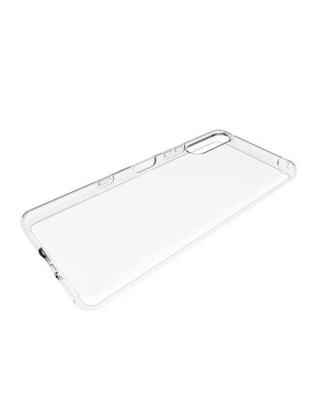 Transparent TPU-skal för Xperia 10 III, sett från ovan med knappar och kamerautskärning synliga