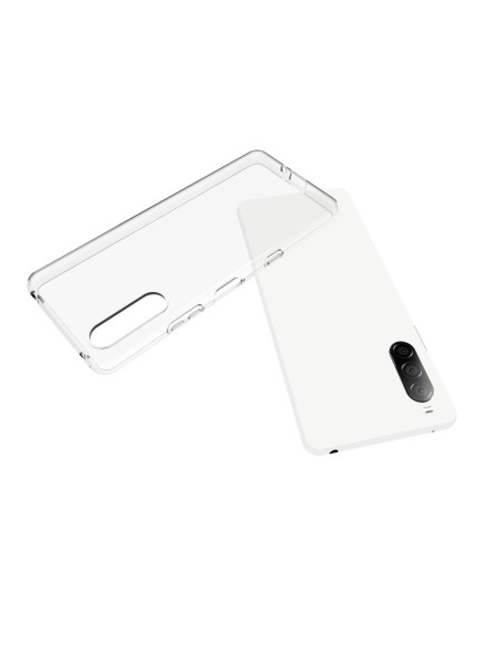 Transparent TPU-skal för Xperia 10 III, visat bakifrån med kamerautskärning tydlig