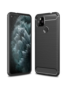 SlimCarbon skal för Google Pixel 4a 5G, sett från sidan med texturerad yta