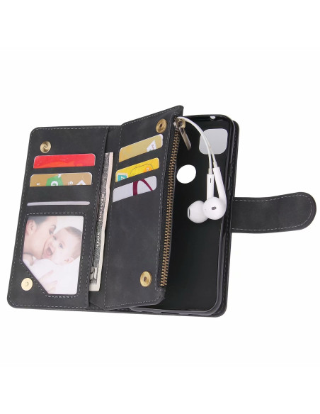 Google Pixel 4a 5G Multifunktionellt Plånboksfodral Zipper 8-Fack