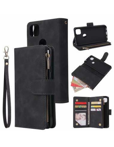 Google Pixel 4a 5G Multifunktionellt Plånboksfodral Zipper 8-Fack