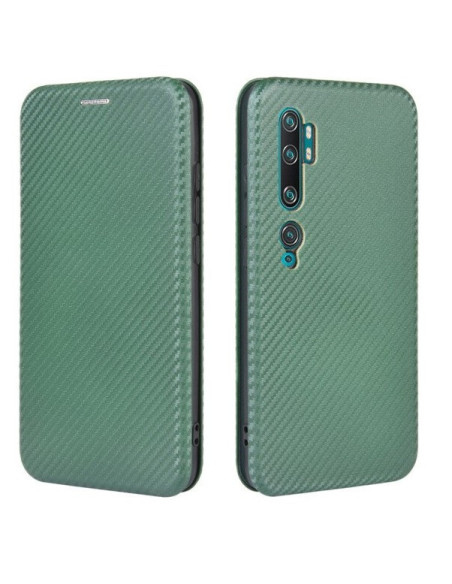 Xiaomi Mi 10 / 10 Pro Flipfodral Kortfack CarbonDreams Grön