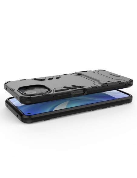 Xiaomi Mi 11 Lite stöttåligt skal med kickstand, visat ovanifrån med telefon i skalet