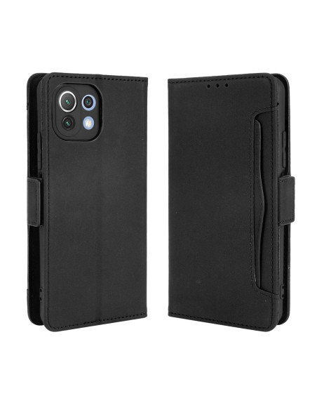 Svart plånboksfodral för Xiaomi Mi 11 Lite med stängd design och kortfack