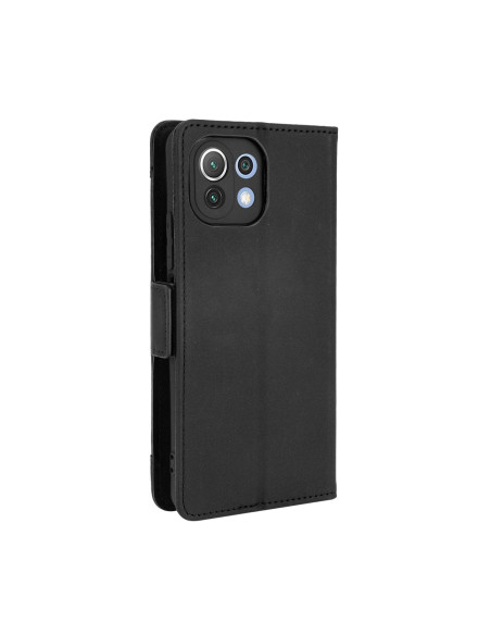Svart plånboksfodral för Xiaomi Mi 11 Lite med stängd design och synlig framsida
