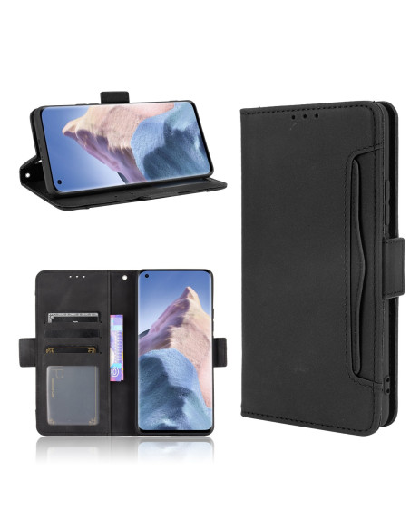 Svart plånboksfodral i konstläder för Xiaomi Mi 11 Ultra med öppet fack och ställfunktion