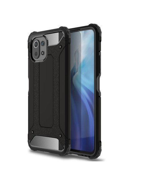 Xiaomi Mi 11 Lite SlimArmor skal i svart, sedd från sidan med upphöjd ram
