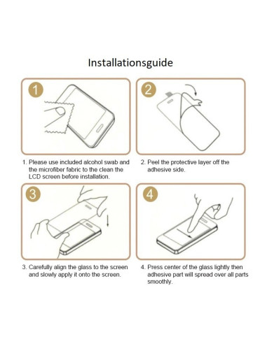 Detaljvy av 2-PACK Härdat Glas för Xperia L4, med installationssteg för applicering