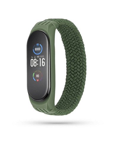 Xiaomi Mi Band 5/6 Flätat Armband Tech-Protect Loop - Militärgrön