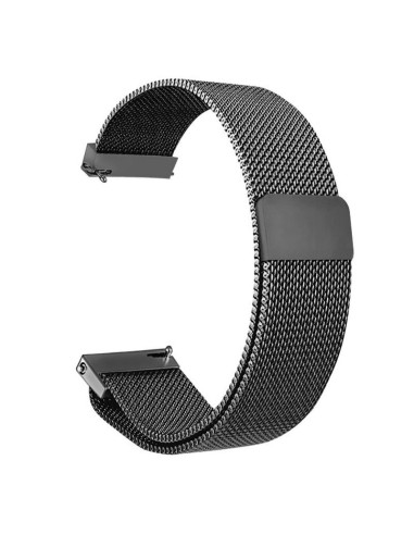 Milanesisk loop armband i svart för OnePlus Watch, visande detalj av armbandet