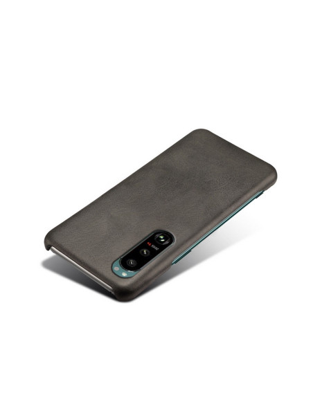 Svart vintage TPU-skal för Xperia 1 III, sett från sidan med kameraöppningar och textur