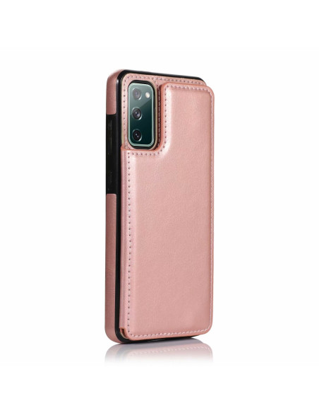 Samsung S20 FE Stöttåligt Skal Korthållare 3-FACK Flippr Rosenguld