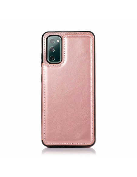 Samsung S20 FE Stöttåligt Skal Korthållare 3-FACK Flippr Rosenguld