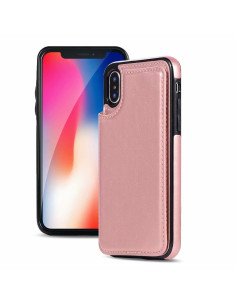 iPhone XS Max Stöttåligt Skal Korthållare 3-FACK Flippr Rosenguld