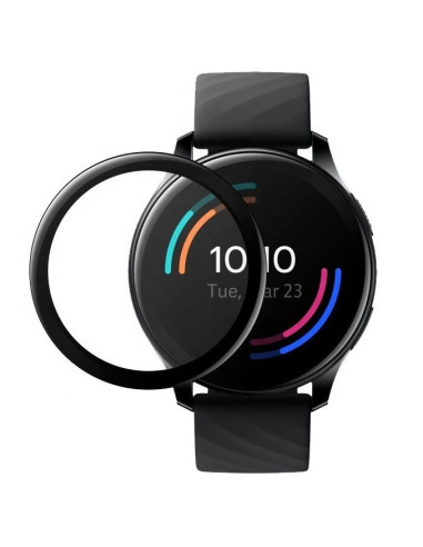 Närbild av OnePlus Watch med FullFrame 3D härdat glas monterat framifrån