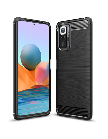 Xiaomi Redmi Note 10 Pro 4G skal i SlimCarbon-design, sett från sidan med upphöjd ram