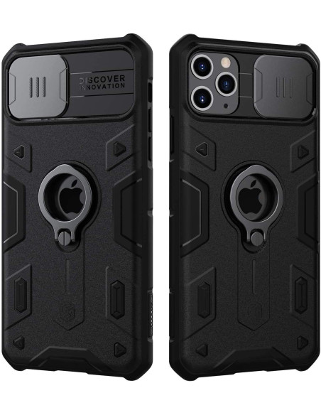 Stöttåligt skal för iPhone 11 Pro Max med ringhållare, sett från sidan