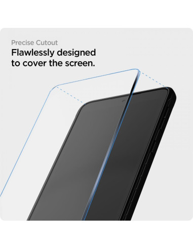 Detaljvy av härdat glas för Samsung Xcover 5 med exakt skärmutskärning