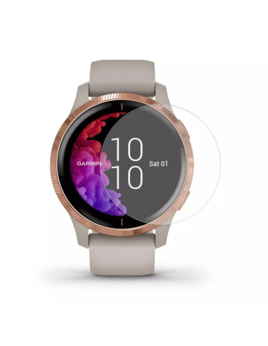 Garmin Venu med härdat glas monterat, visar skärmens klarhet och design