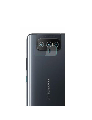 Flexibelt glaslinsskydd monterat på kameran av Asus Zenfone 8 Flip