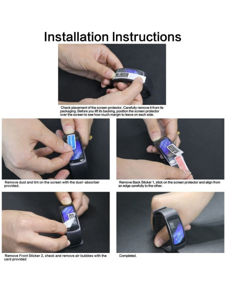 Installationsanvisningar för skärmskydd till Amazfit Band 5 med steg-för-steg bilder