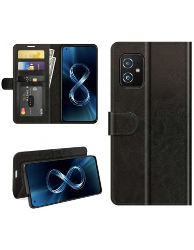 Asus Zenfone 8 plånboksfodral i konstläder med öppet lock och kortfack