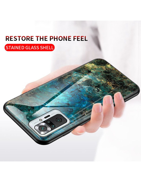 Redmi Note 10 Pro Marmorskal 9H Härdat Glas Baksida Glassback V2