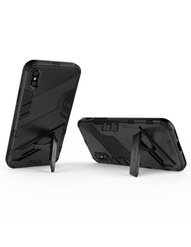 iPhone X/XS skal med kickstand, sett bakifrån med stativet utfällt