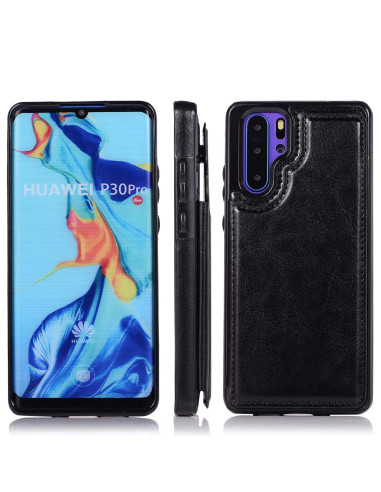 Huawei P30 Pro Stöttåligt Skal Korthållare 3-FACK Flippr